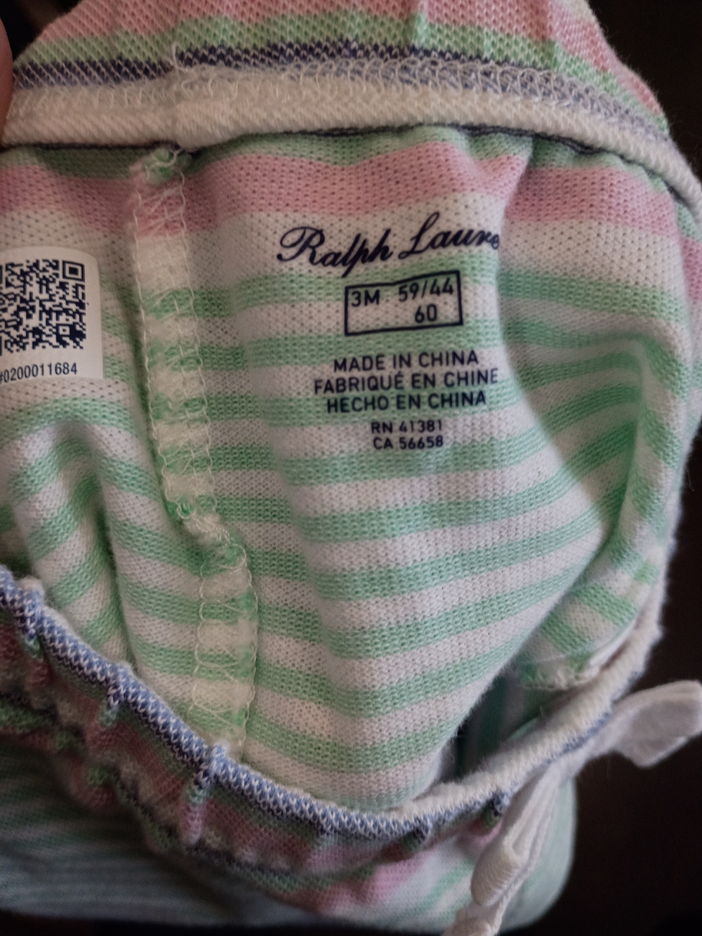 Ralph Lauren Baby Pastel Striped Elastic Waist Lounge Shorts Size 3m New - Picture 4 of 5